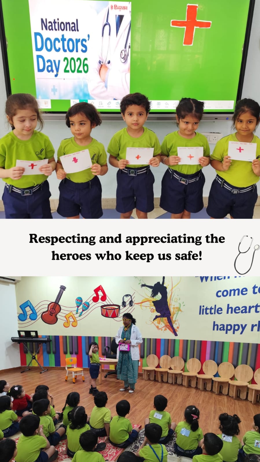 Happy National Doctors' Day from the Kindergarteners of Mayoor School Noida!
